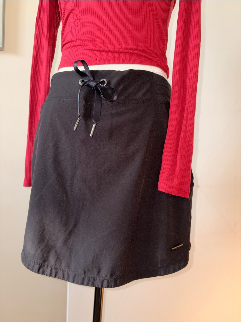 Black Athletic Drawstring Skort